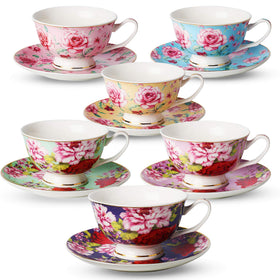 BTaT floral-design porcelain tea cups with 8 oz capacity for daily brews.