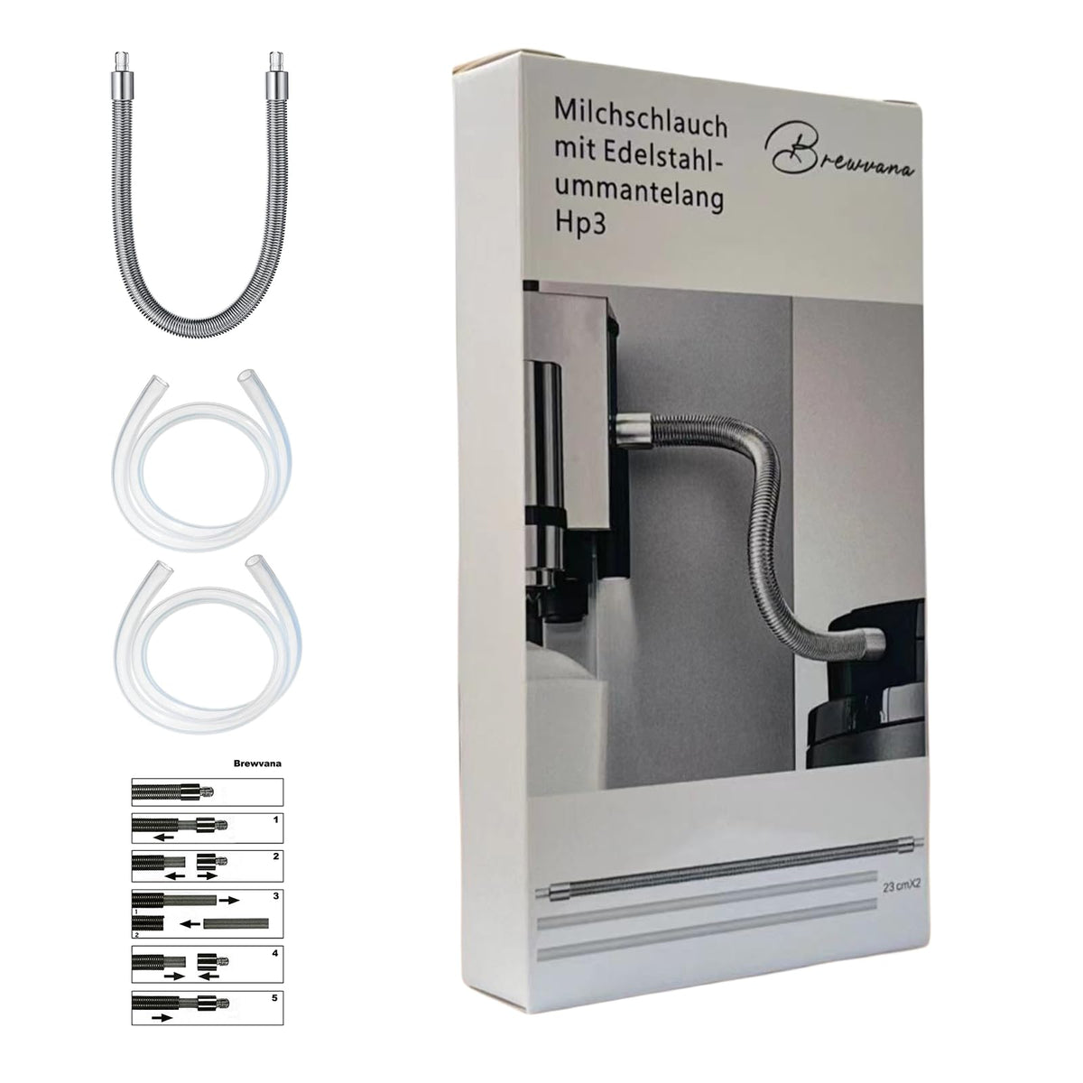 Brewvana HP3 includes two hoses and guidance for regular replacement.