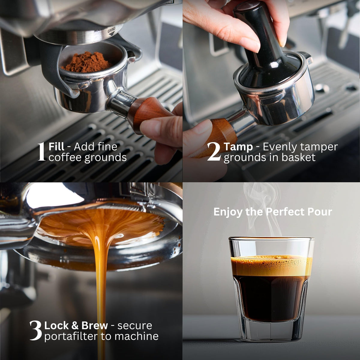 Breysia rosewood handle close-up emphasizing ergonomic grip and heat stability.