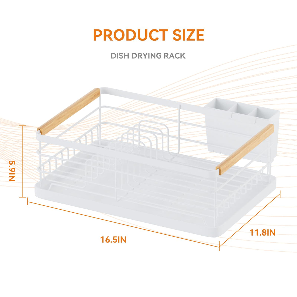 BRIAN & DANY stainless steel frame dries dishes and resists rust.
