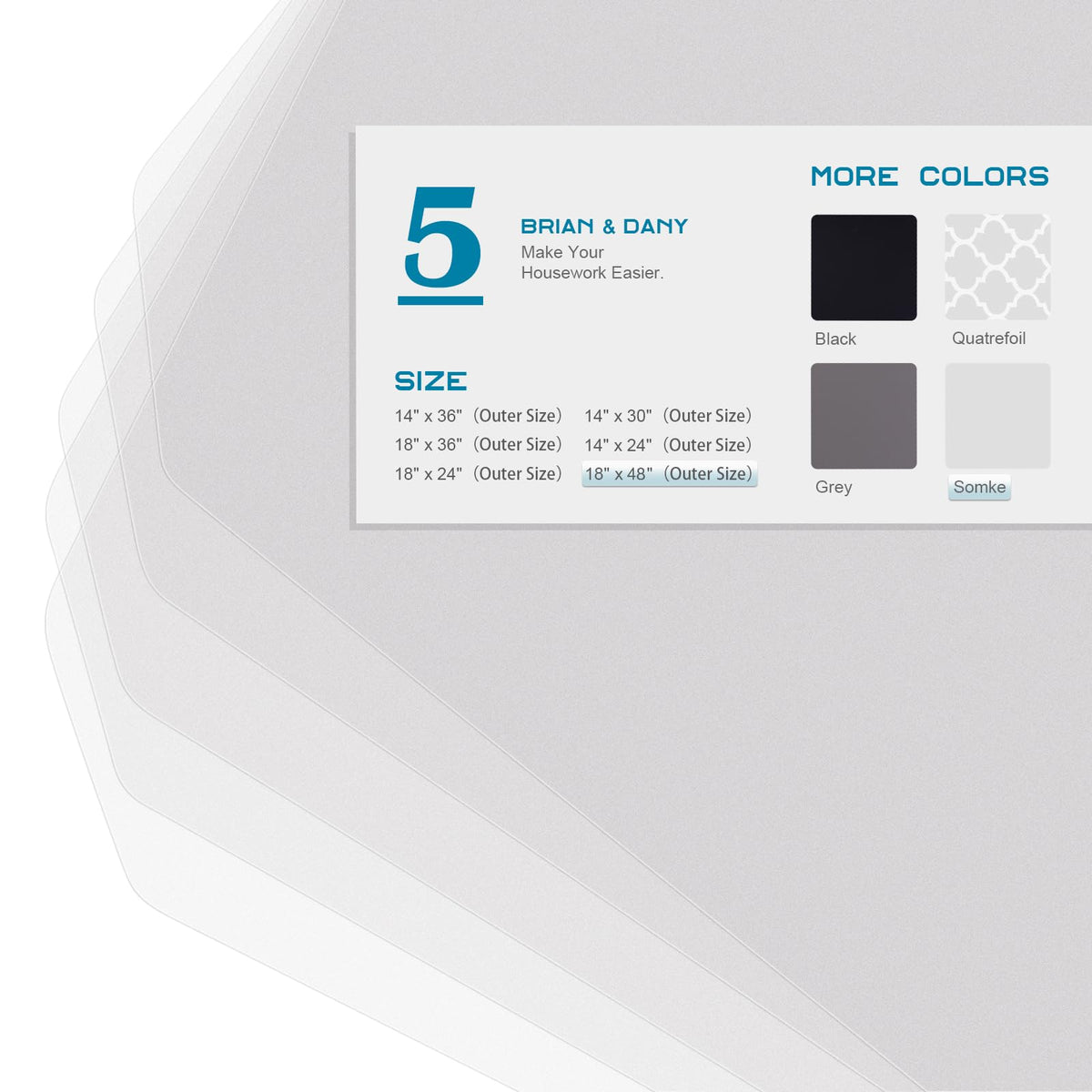 BRIAN & DANY waterproof shelf liner protects lower shelves from spills.