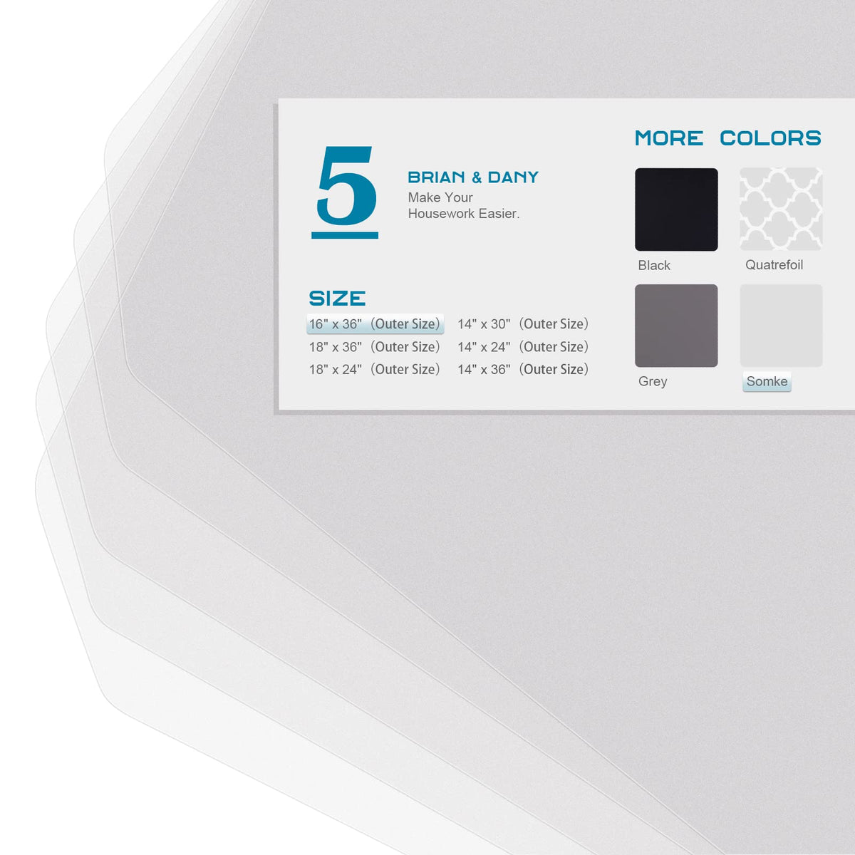 BRIAN AND DANY trim-to-fit liner for custom shelf sizing