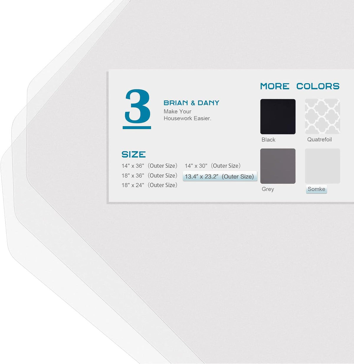 BRIAN AND DANY waterproof shelf liner protects lower shelves from spills and moisture
