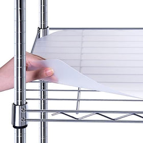 BRIAN & DANY wire shelf liner clear roll out keeps shelves organized and protected.