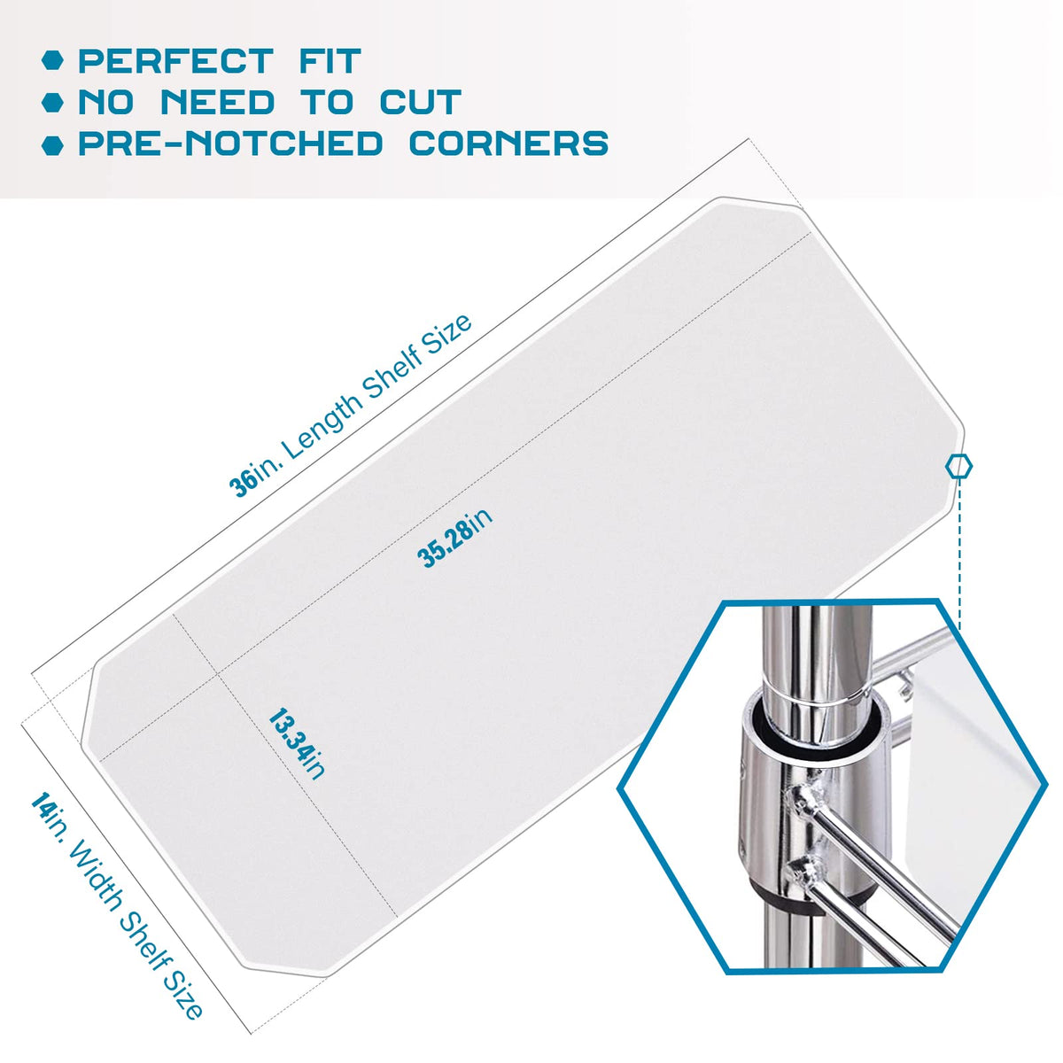 BRIAN & DANY transparent liner shows clear surface for easy visibility.