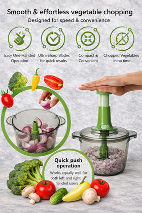 Brieftons Express easy-pump handle for smooth, controlled chopping.