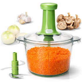 Brieftons Express manual chopper with 8.5-cup bowl for fast veggie prep.