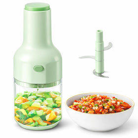 Brieftons Express manual chopper with clear bowl ready for salsa