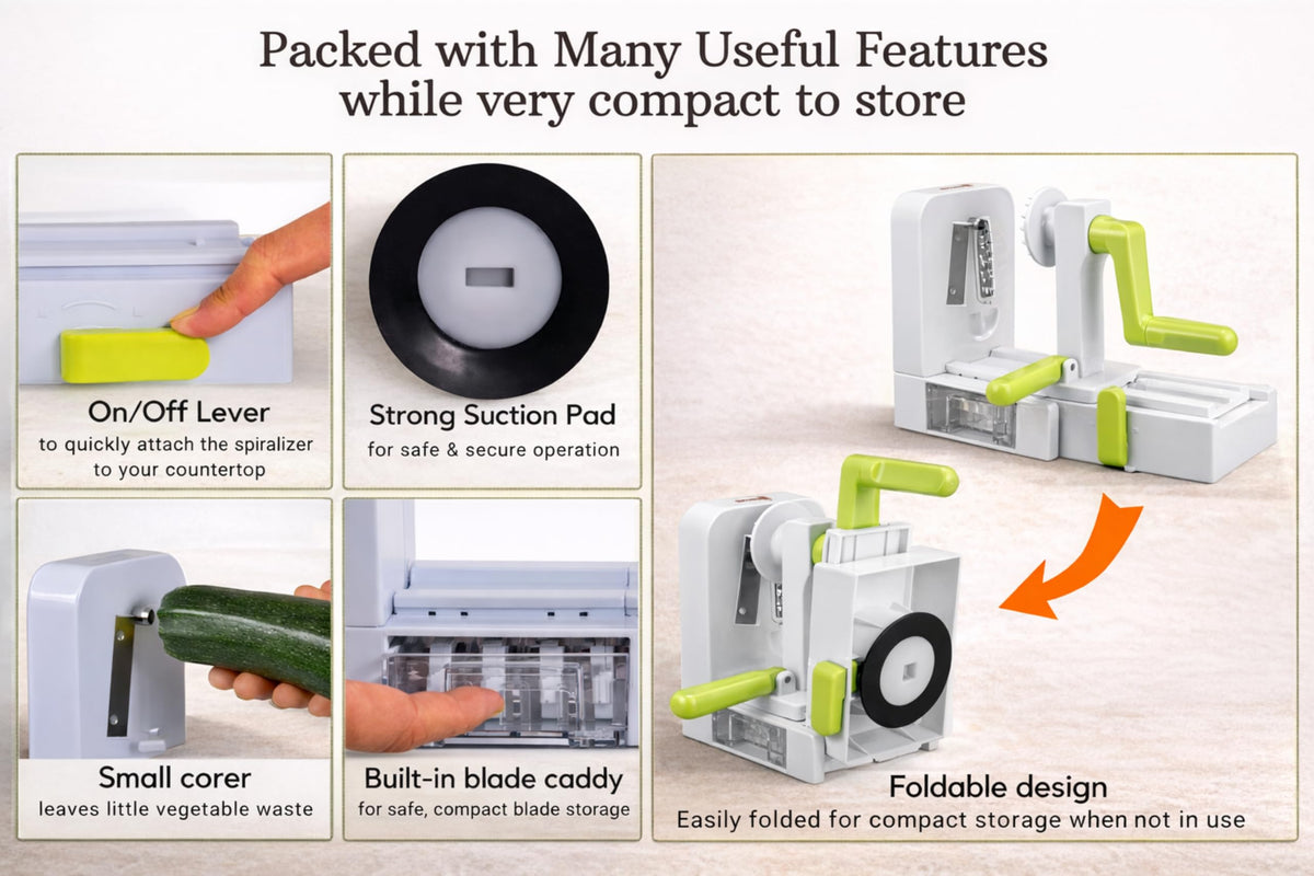 Brieftons QuickFold BPA-free plastic body provides durable, safe handling.