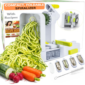 Brieftons QuickFold folded spiralizer saves counter space and stores easily.