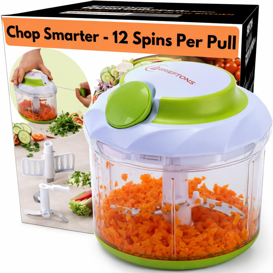 Brieftons QuickPull 4-Cup Chopper bowl ready for quick veggie chopping