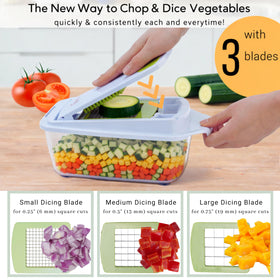 Brieftons QuickPush 8-cup container for batch chopping and storage.