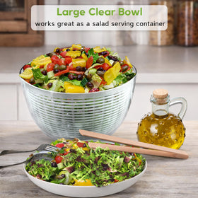 Brieftons salad spinner clear-serving-bowl lets you monitor progress.