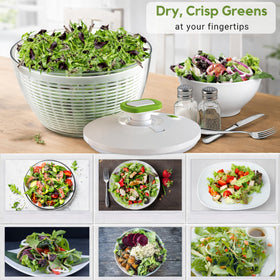 Brieftons salad spinner non-slip base prevents sliding during use.
