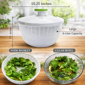 Brieftons salad spinner wide base provides stable operation.
