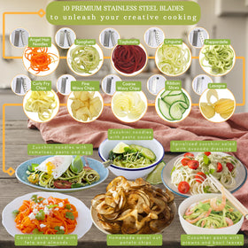 Brieftons industrial-strength suction cup anchors the unit for stable spiralizing
