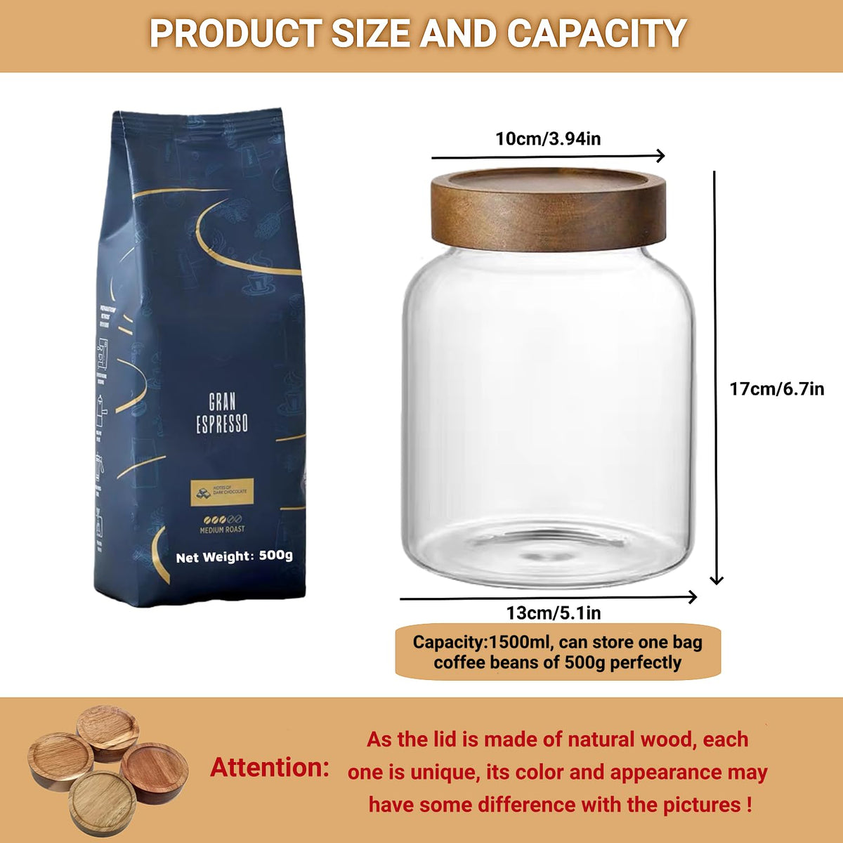 Brighomrom wide-mouth jar simplifies filling and cleaning.