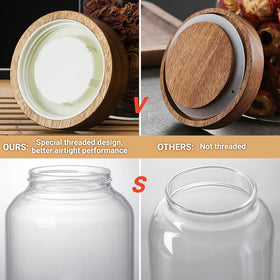 Brighomrom 1500ml capacity stores coffee, flour, rice, or tea neatly.