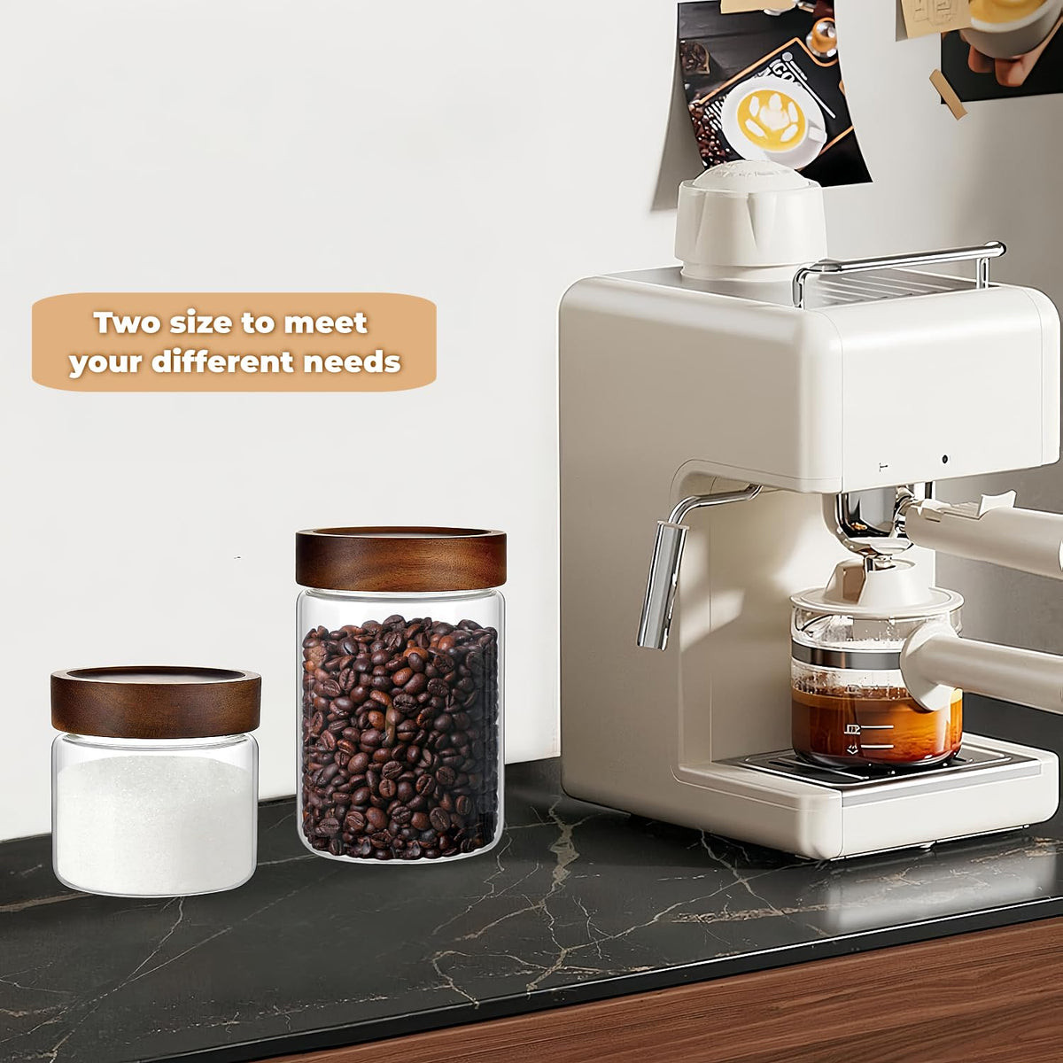 Brighomrom glass jar 850 ml ideal for coffee storage.