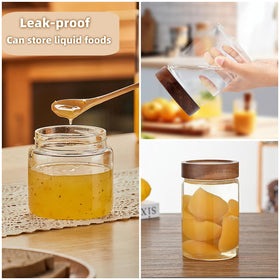 Brighomrom glass jar wide mouth opening for easy filling and cleaning.