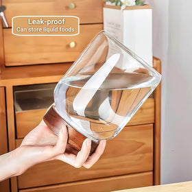 Brighomrom clear glass keeps contents visible, aiding pantry organization.