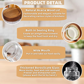 Brighomrom wide-mouth jar 3-inch opening for easy filling and cleaning