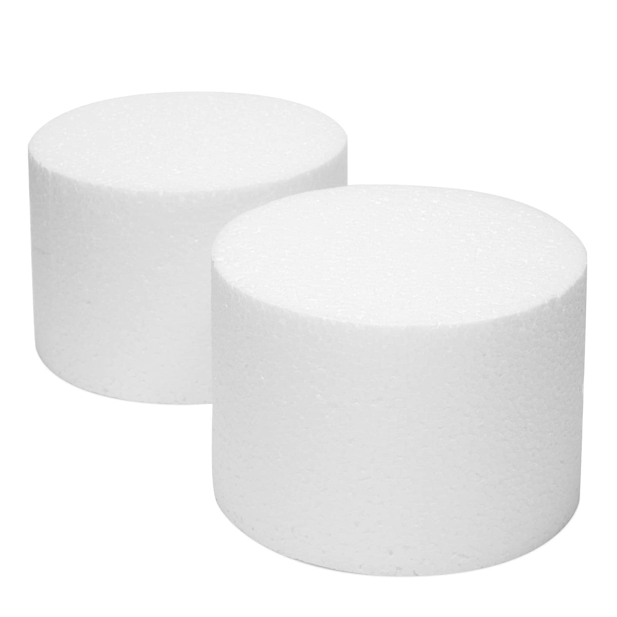Bright Creations cake dummy foam cylinder 6x4 white for reusable decorating practice.