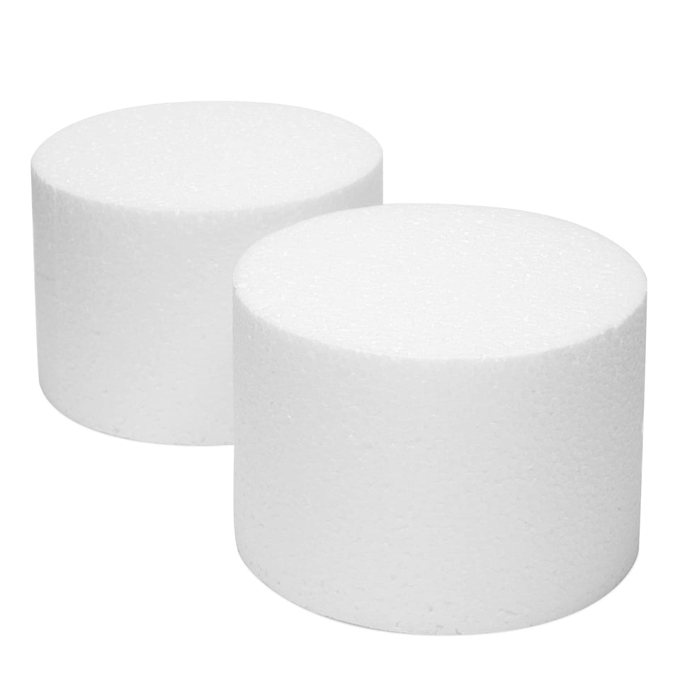 Bright Creations cake dummy foam cylinder 6x4 white for reusable decorating practice.