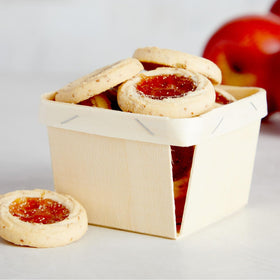 Bright Creations natural finish berry basket complements rustic and modern decor.