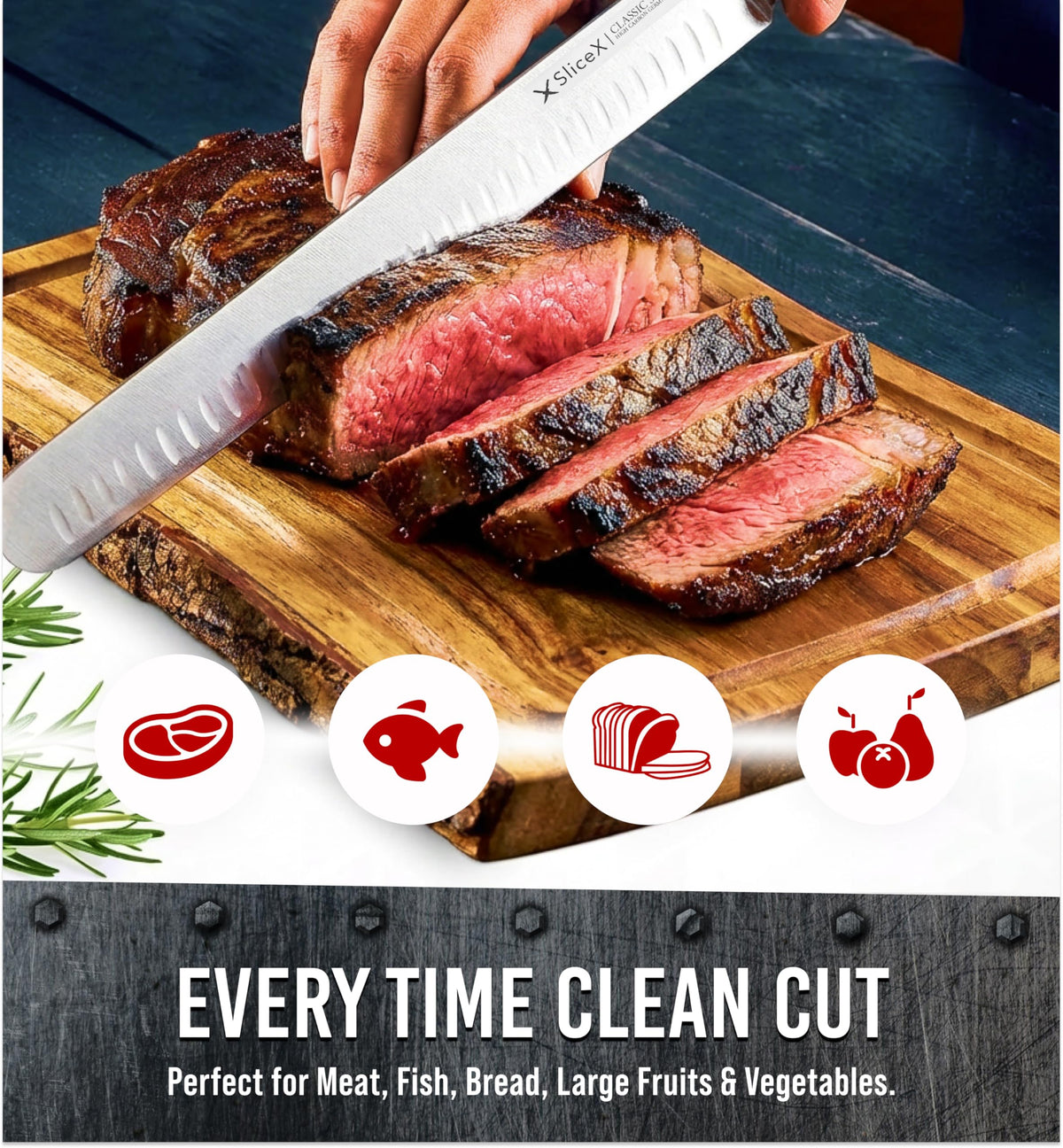Bright Hobby Brisket Slicing Knife ergonomic handle for comfortable, steady slicing.
