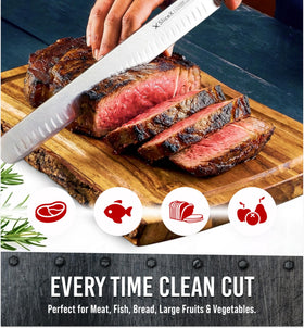 Bright Hobby Brisket Slicing Knife ergonomic handle for comfortable, steady slicing.