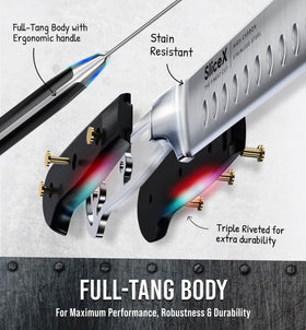 Bright Hobby Brisket Slicing Knife German steel for durability and rust resistance.