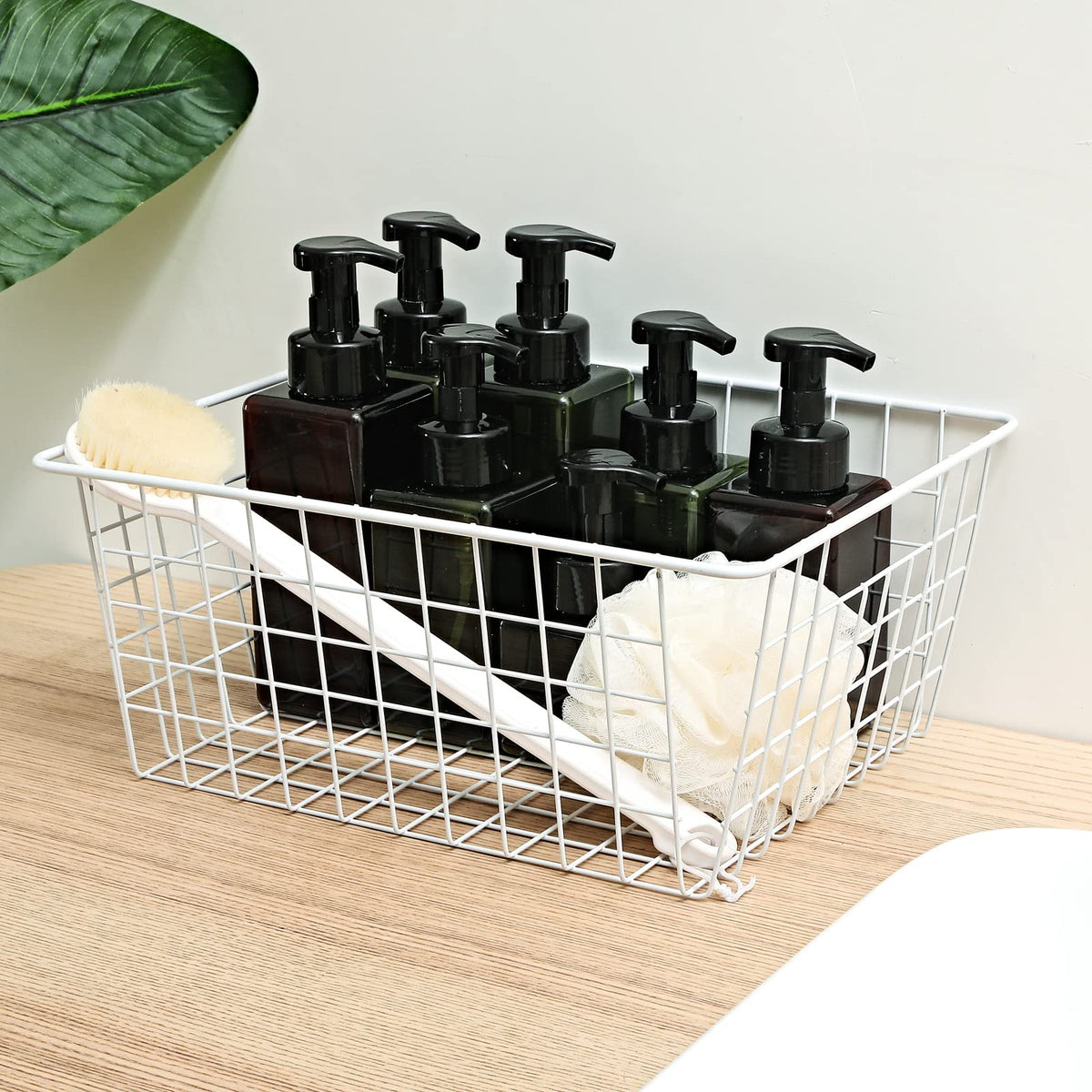 Brightalk stackable basket storage in a cabinet maximizes space