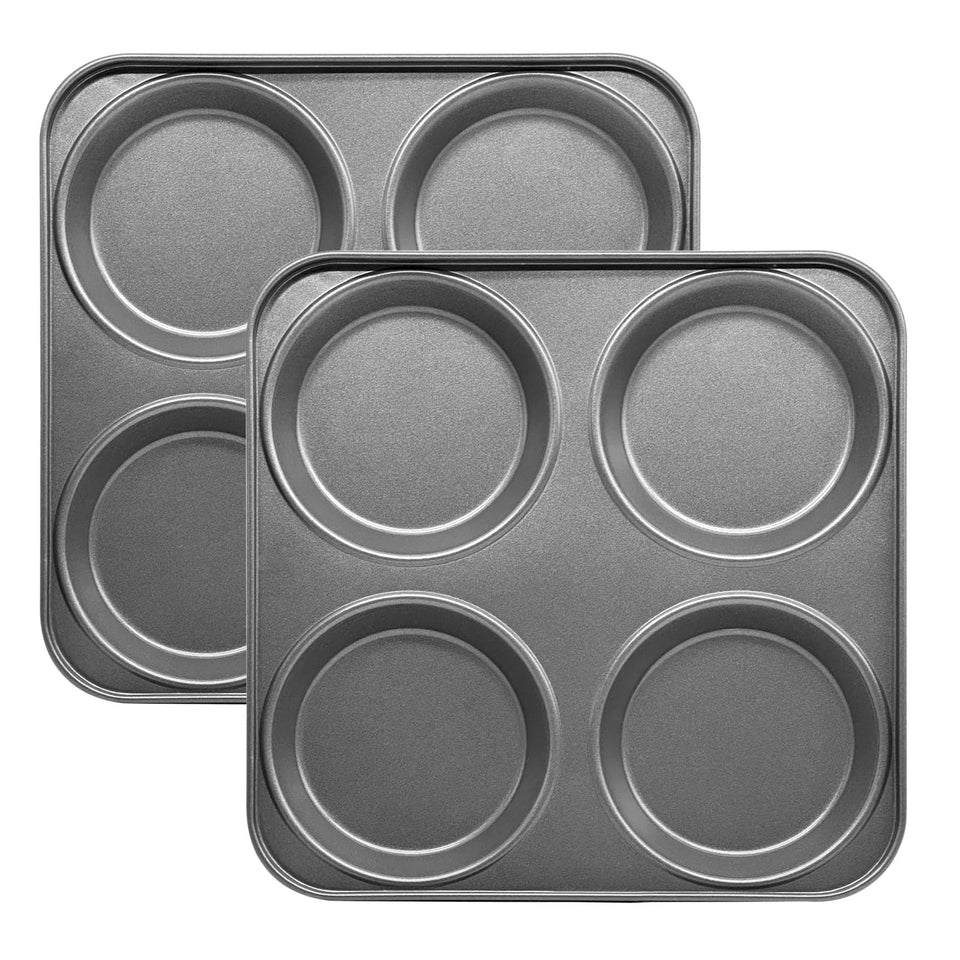 Brightalk Yorkshire pudding pan set of 2 with 4-cup capacity for individual servings.