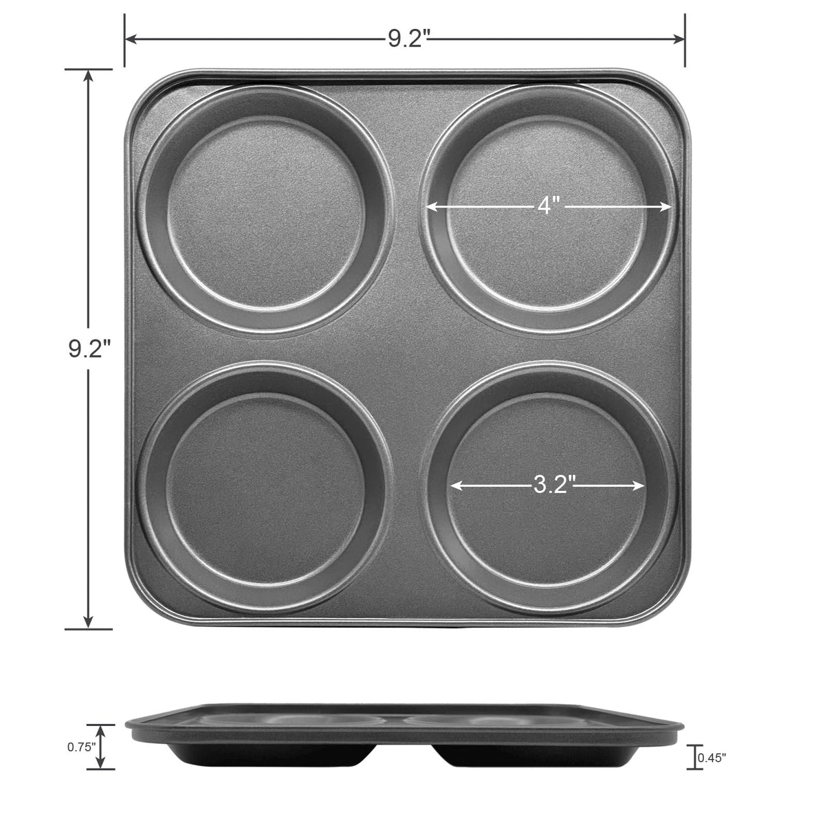 Brightalk Yorkshire pudding pan nonstick coating enables easy release and effortless cleanup.