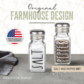 Brighter Barns clear glass pepper shaker front view with chrome lid for controlled pouring.