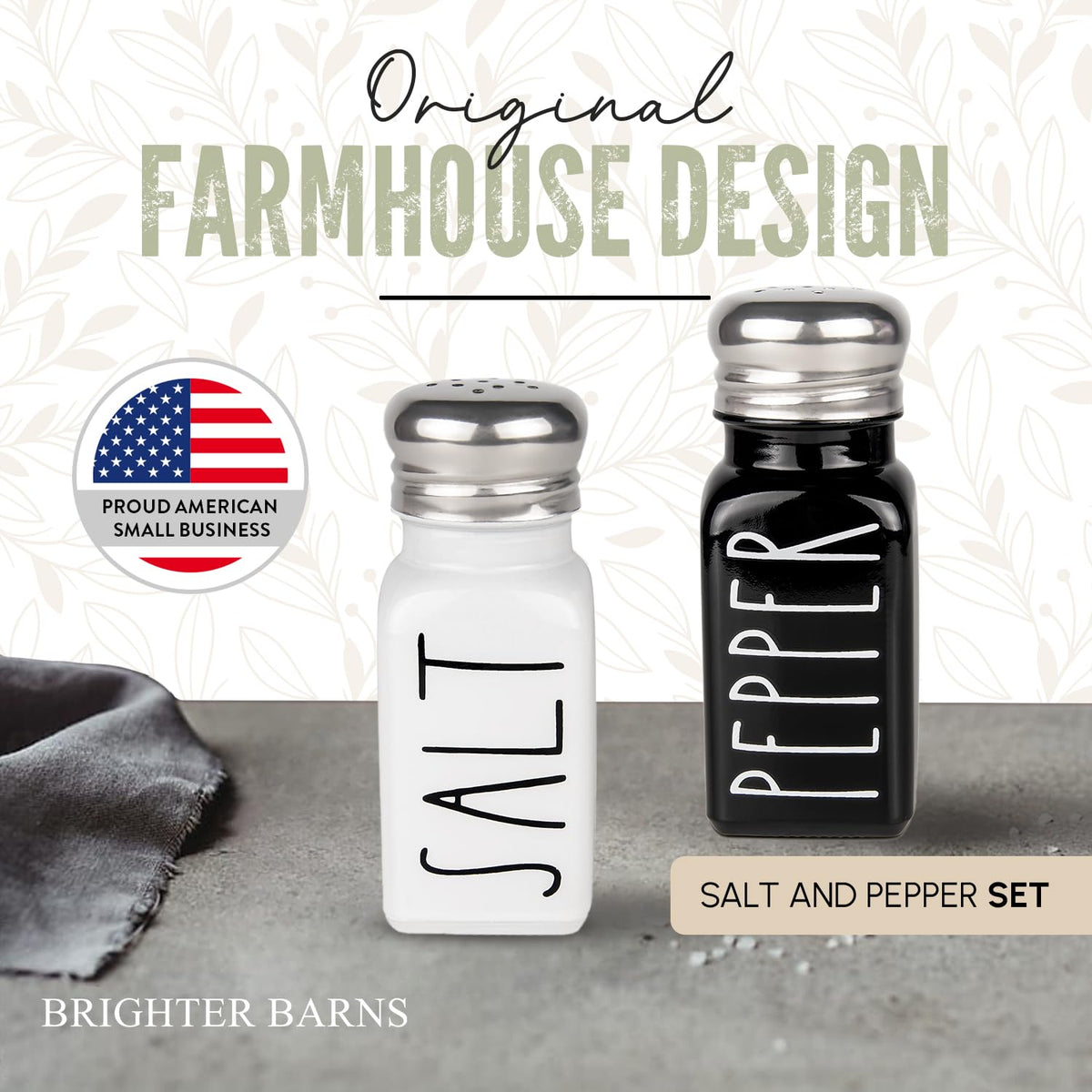 Brighter Barns modern farmhouse dining display enhances table decor.