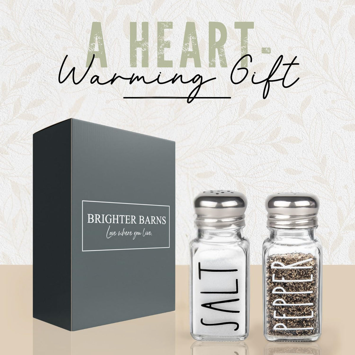 Brighter Barns pepper shaker lid close-up highlights durable stainless steel lid.