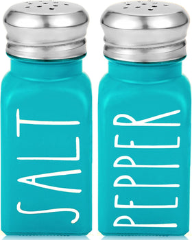 Brighter Barns teal salt and pepper shakers add vintage charm to your kitchen.