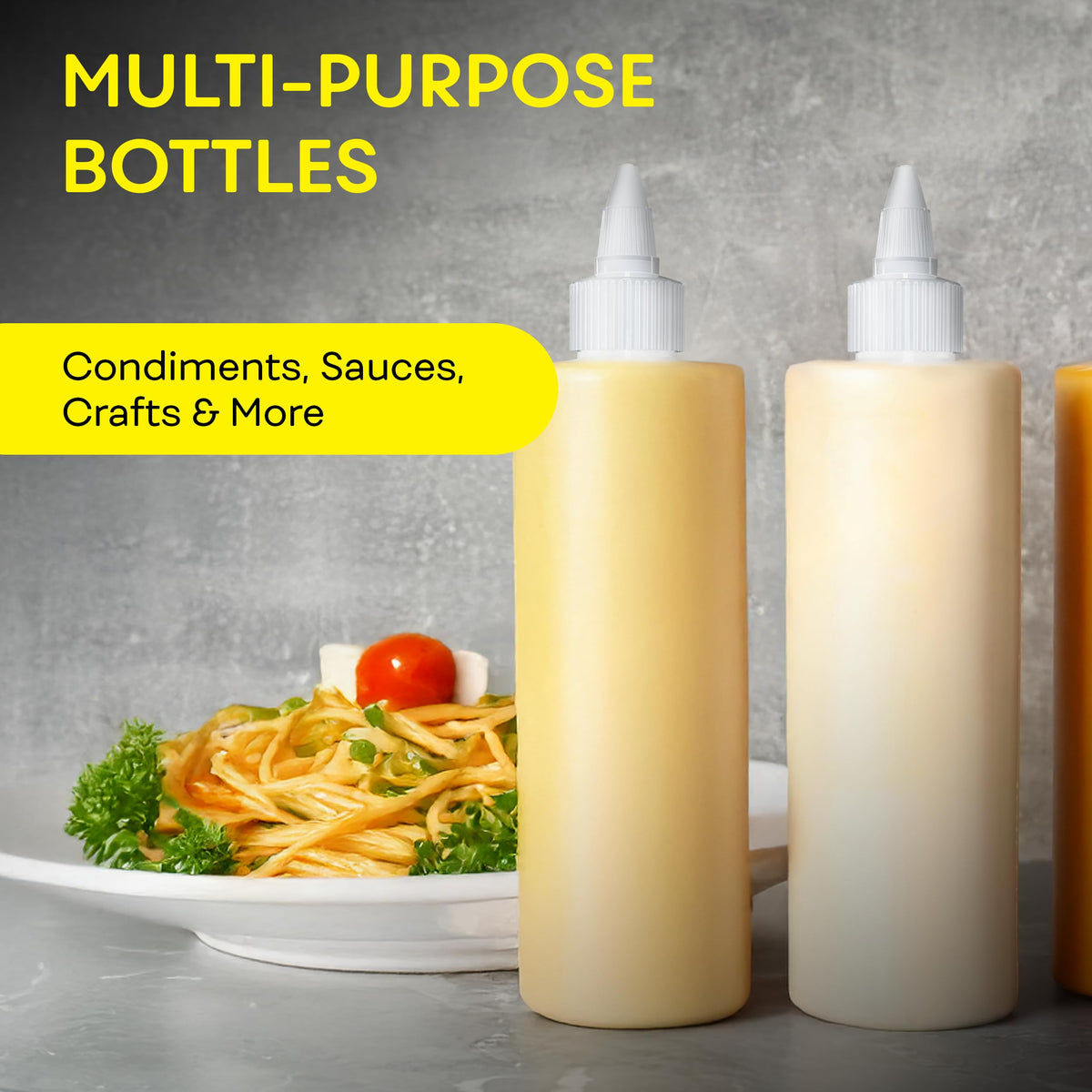 BrightFrom 16 oz mustard bottle for controlled, clean application