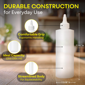 BrightFrom bottle with disc gasket design for mess-free storage.