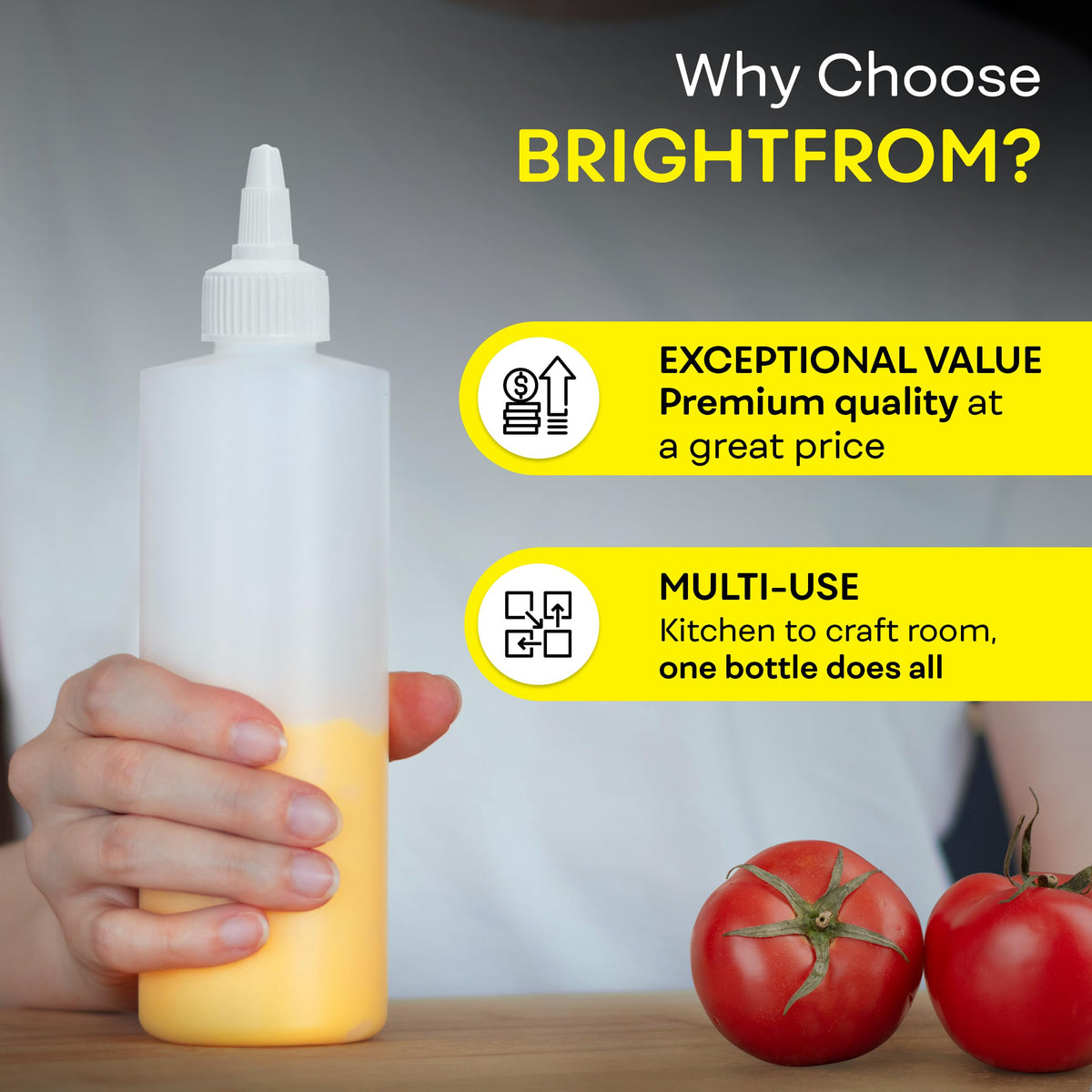 BrightFrom bottle used for paints and glues in crafts.