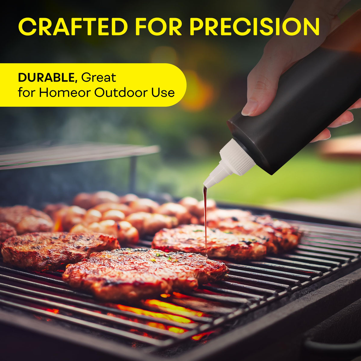 BrightFrom 12 oz bottle pouring oil or syrup with precision spout.