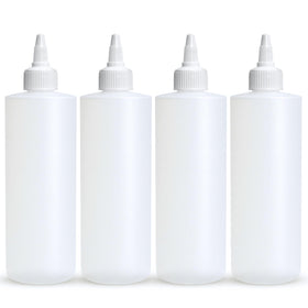 BrightFrom 12 oz squeeze bottle close-up of the twist-cap for leak-proof sauces.