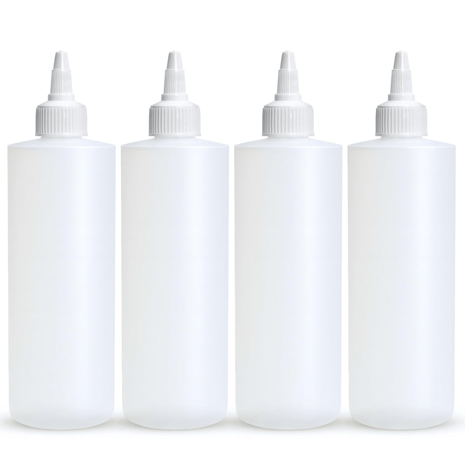 BrightFrom 12 oz squeeze bottle close-up of the twist-cap for leak-proof sauces.