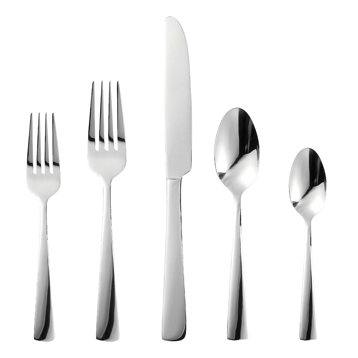 Brightown 20pc flatware set on a dining table for four, ready for stylish meals.