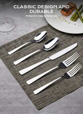 Brightown 45-piece flatware set dinner fork with sturdy grip