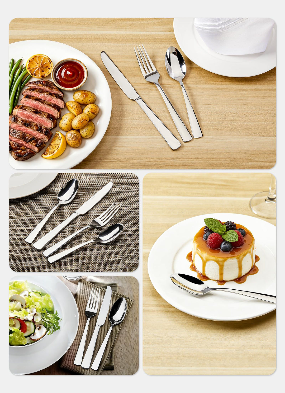 Brightown 45-piece flatware set salad fork for crisp salads