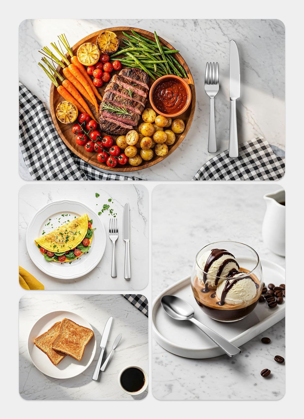 Brightown dinner knife in ergonomic design, comfortable grip for family meals.
