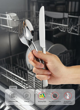 Brightown dishwasher-safe flatware, easy cleaning and quick drying after meals.